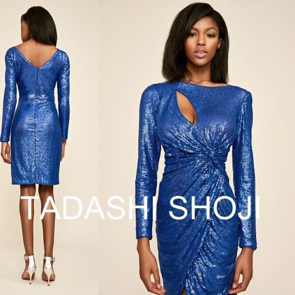 Tadashi Shoji Sousa Draped Sequin Dress Size XS - Picture 6 of 9